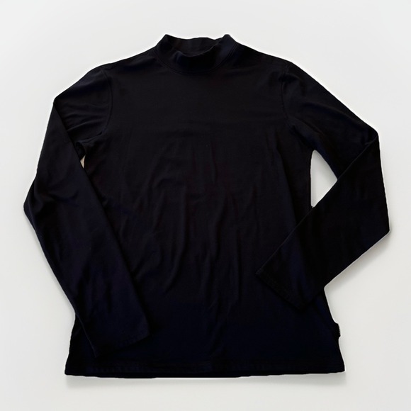 Jockey Sport Women's Long Sleeve Mock Neck Top Size Small Black Stretch - Picture 1 of 7